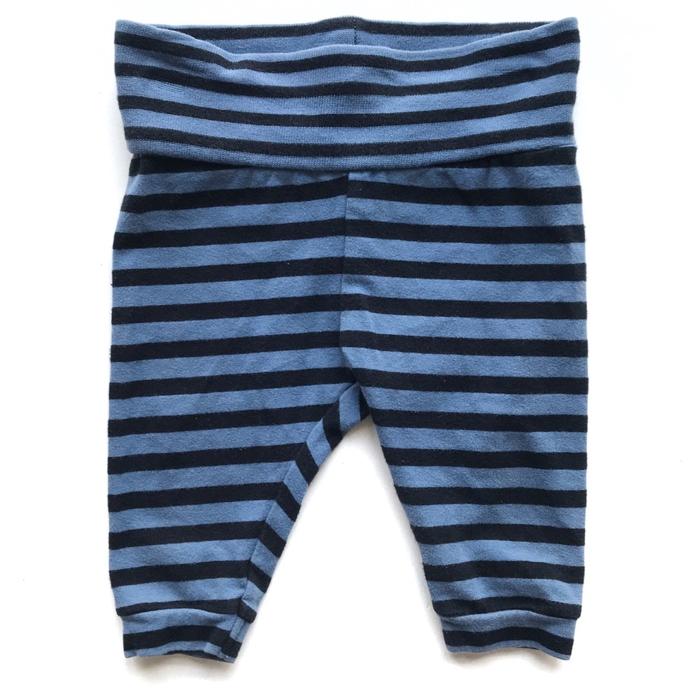 H&M Baby Blue Striped Leggings Sz 1-2 Mo